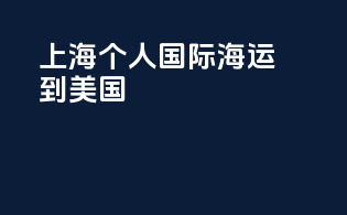 上海个人国际海运到美国
