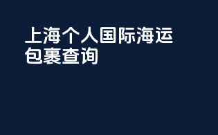 上海个人国际海运包裹查询