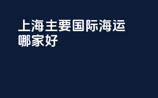 上海主要国际海运哪家好