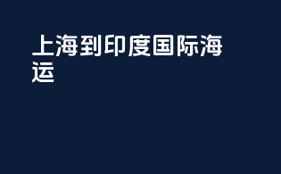 上海到印度国际海运