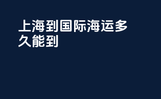 上海到国际海运多久能到