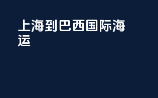 上海到巴西国际海运