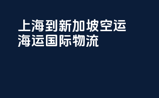 上海到新加坡空运海运国际物流