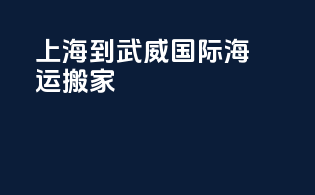 上海到武威国际海运搬家