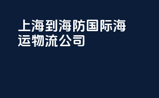 上海到海防国际海运物流公司