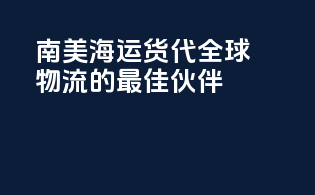 南美海运货代：全球物流的最佳伙伴