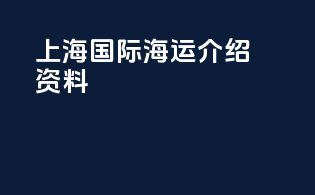 上海国际海运介绍资料