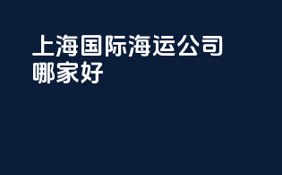 上海国际海运公司哪家好