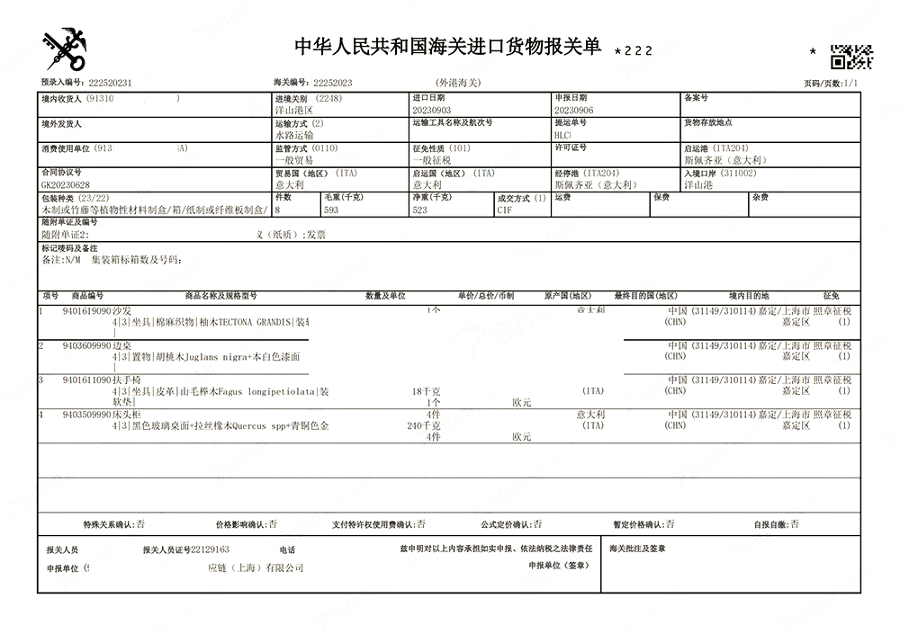 意大利家具上海港进口报关流程及清关要点解析